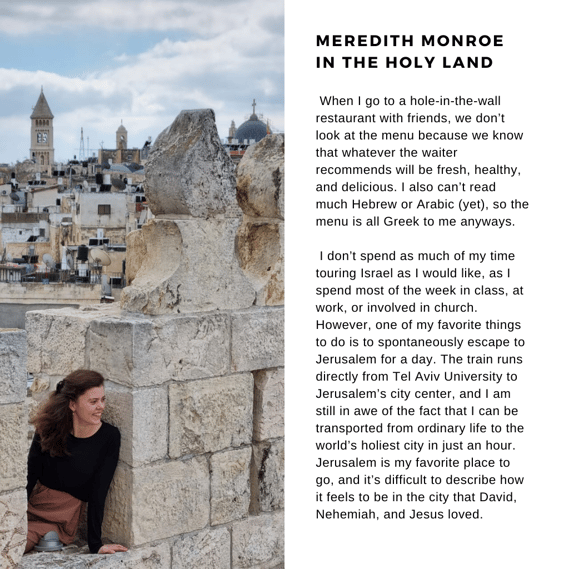 Meredith Monroe in the Holy Land