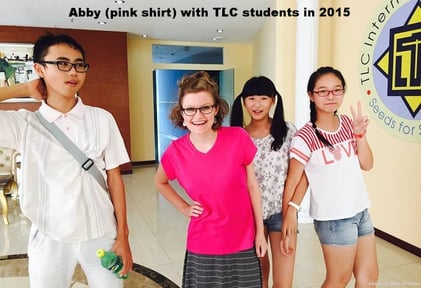 Abby with TLC students
