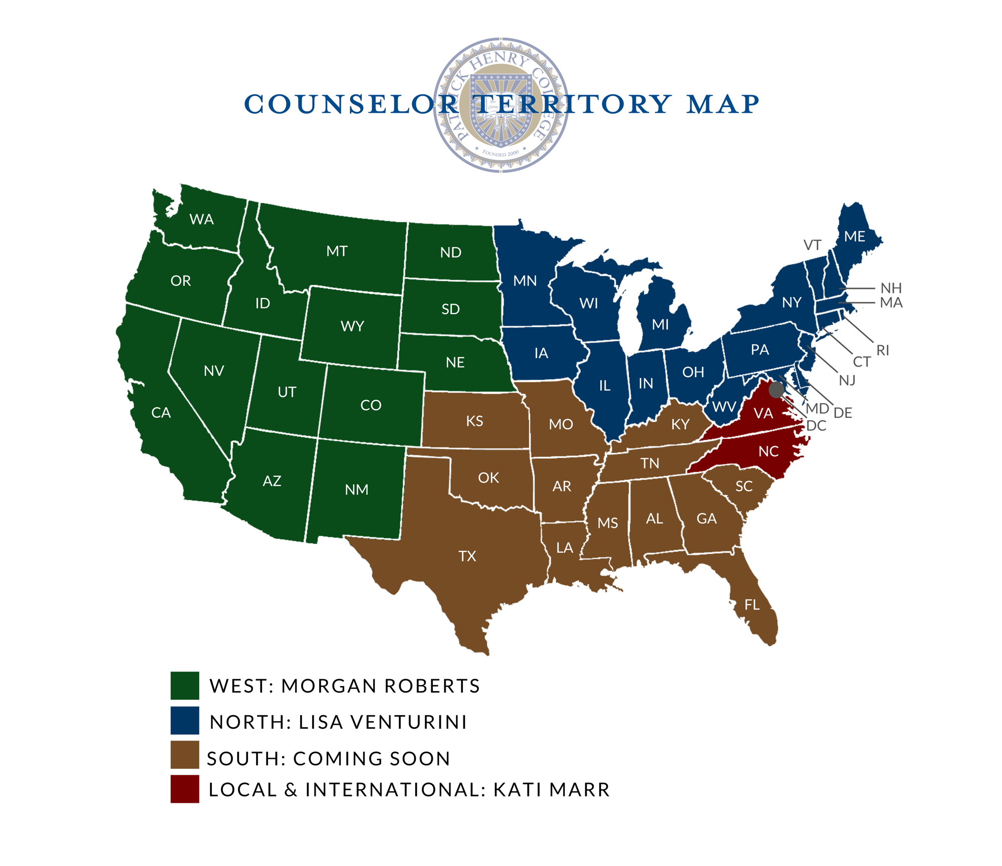 Admissions Counselor Territory Map Evergreen