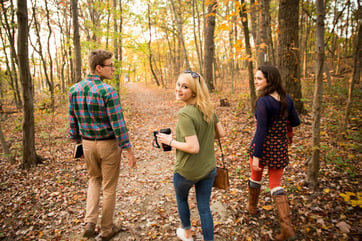 Bears Den Patrick Henry College students outside hike sunset 