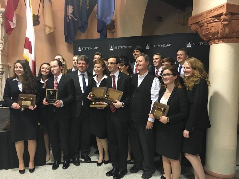 Patrick Henry College's moot court team winning intercollegiate national championship at Stetson University College of Law