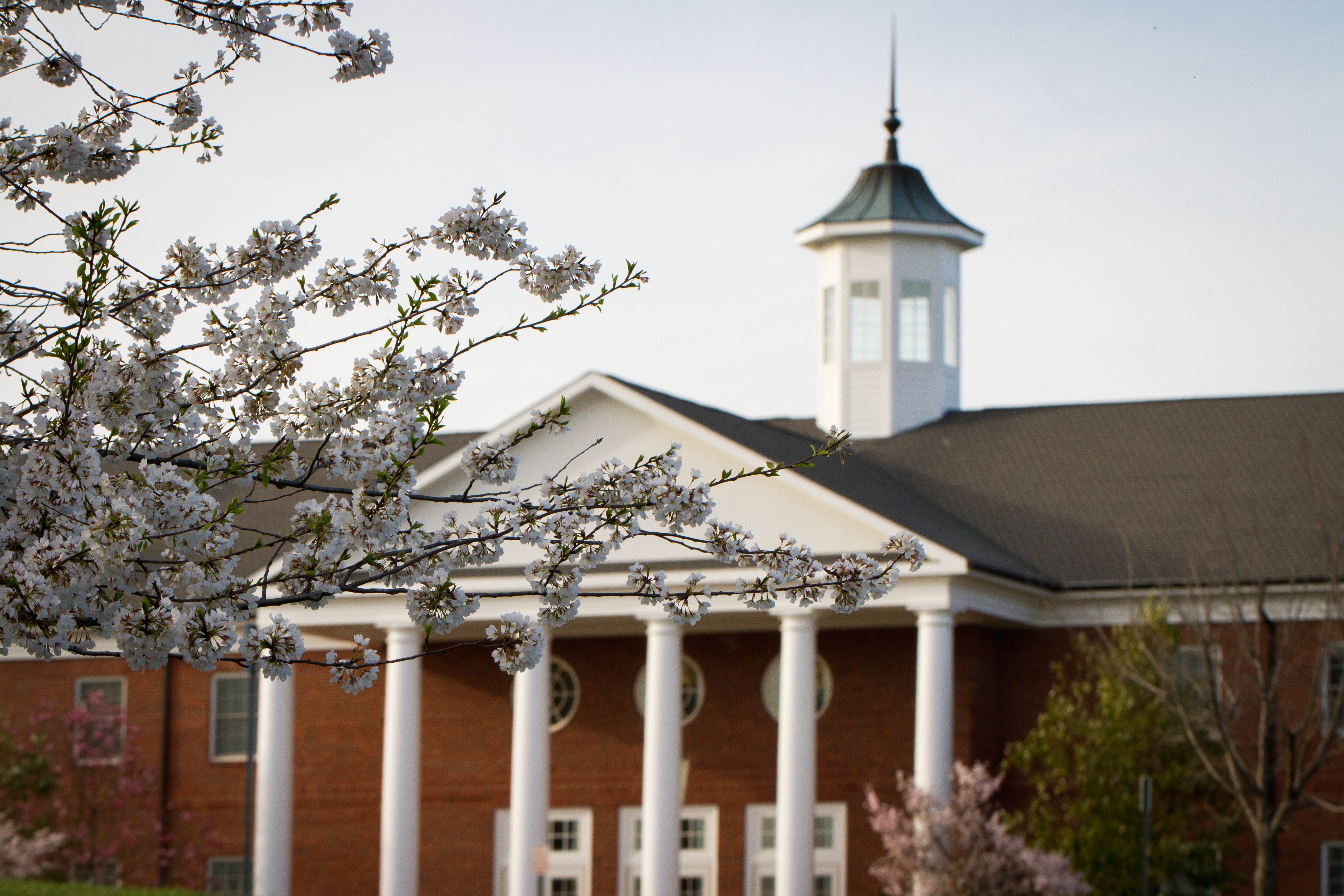 Founders Hall at Patrick Henry College in the Spring