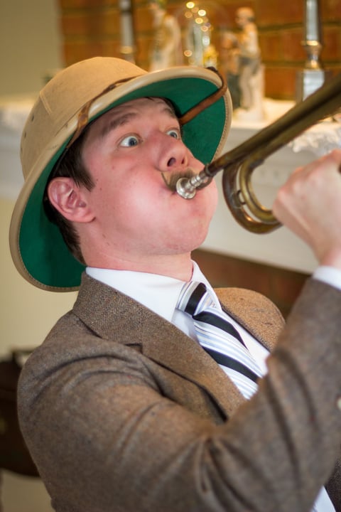 Luke Thomas as "Teddy Roosevelt" Brewster in Eden Troupe's Arsenic and Old Lace