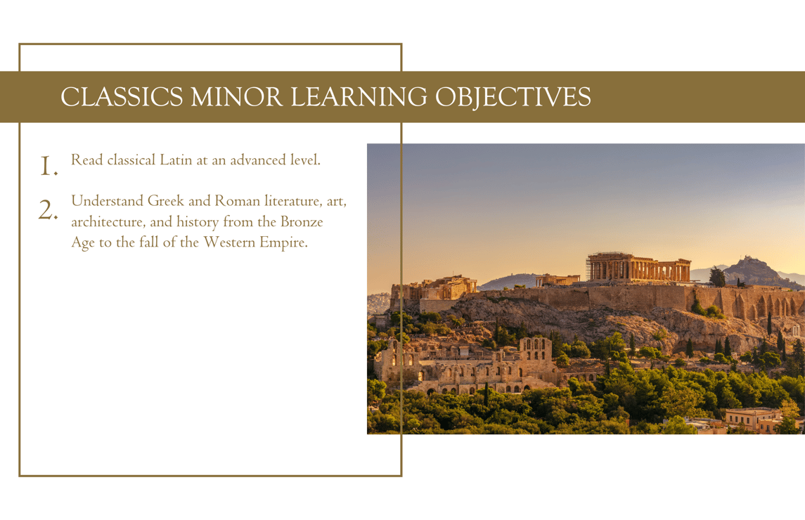 Classics Minor Learning Objectives