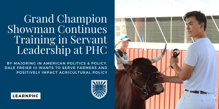 Grand Champion Showman Continues Training in Servant Leadership at PHC