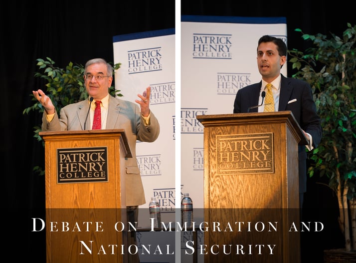 Mark Krikorian and Alex Nowrasteh debate on immigration and national security at Patrick Henry College (PHC)