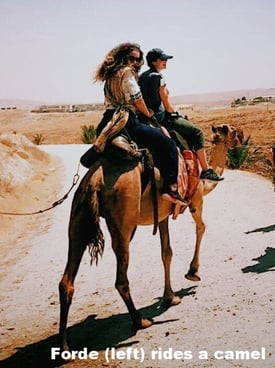 Patrick Henry College student rides a camel