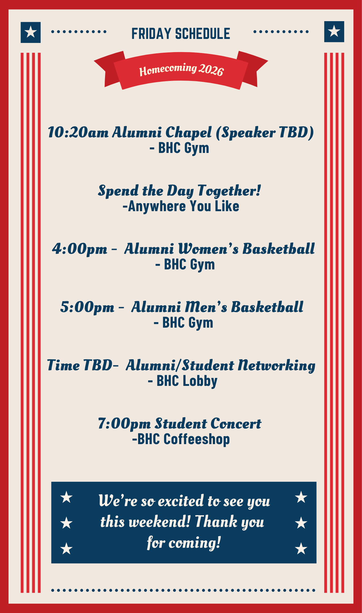 Friday Schedule 4.0