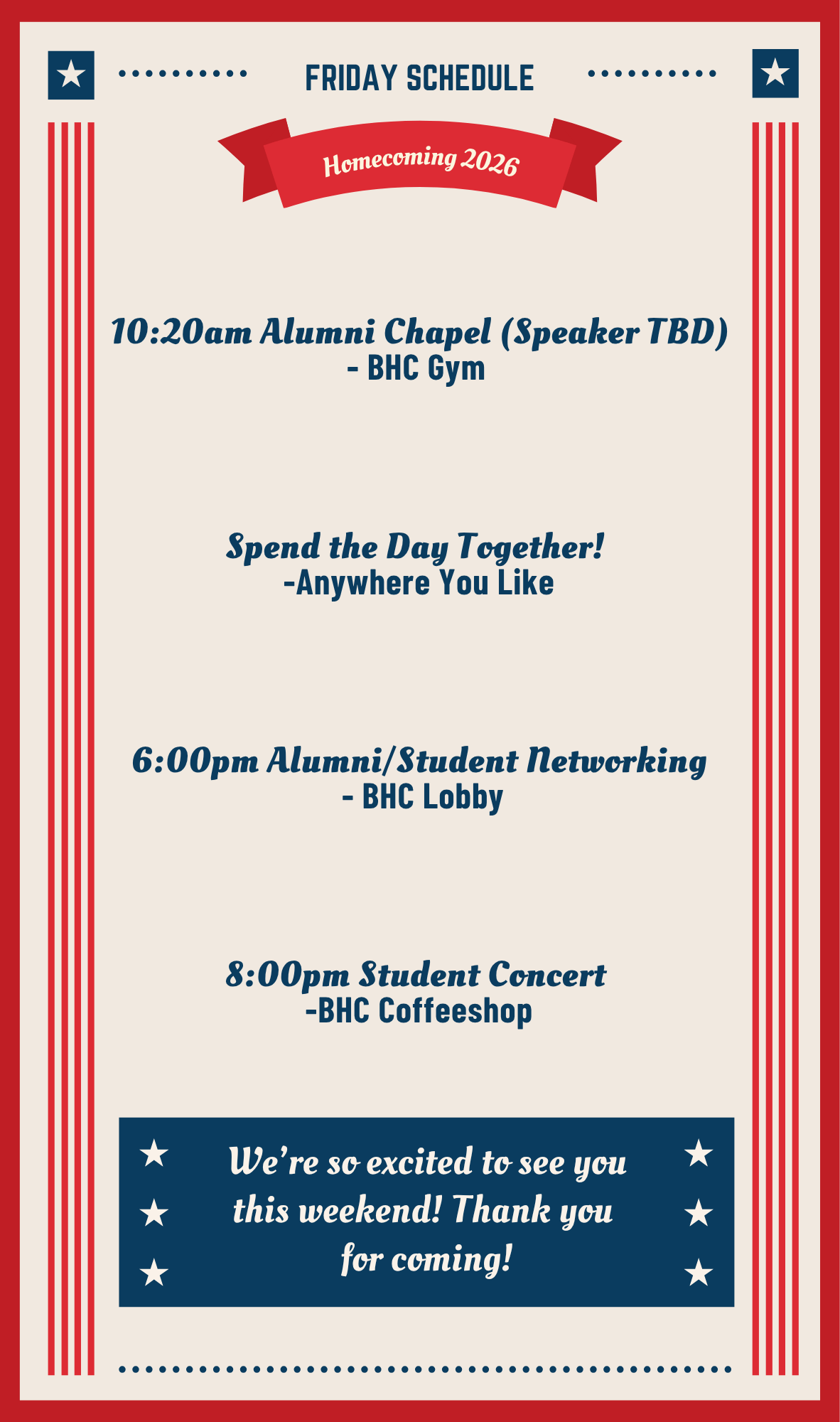 Friday Schedule