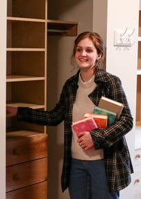 Girl with books