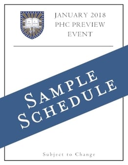 PHC Preview Event Sample Schedule