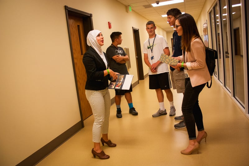 Prospective Students in BHC Hallway