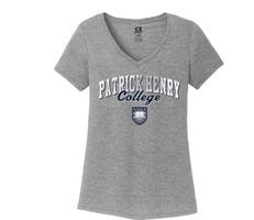 Ladies V-Neck Tee Gray-2