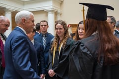 Pence and students