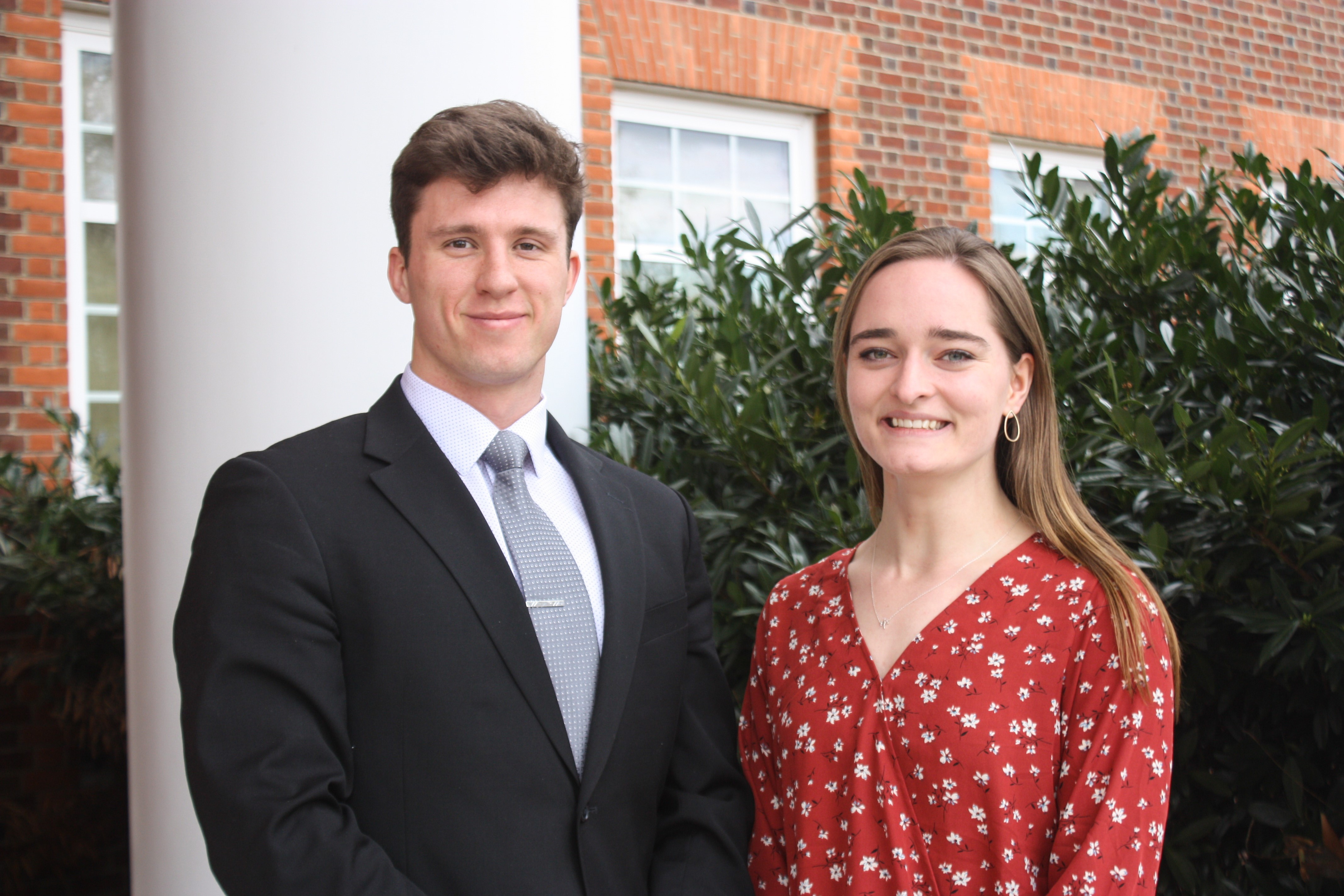 Student Body President Silas Landsverk and Student Body Vice President Marcia Washburn