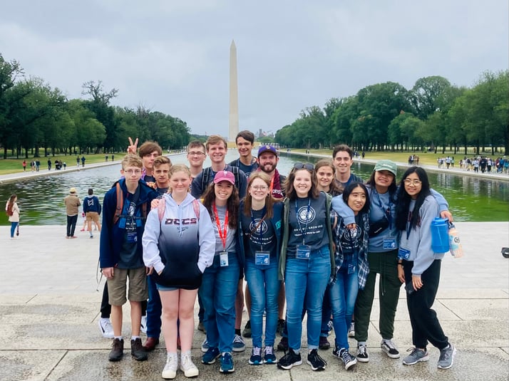 Teen Leadership Campers at the Washington Monument