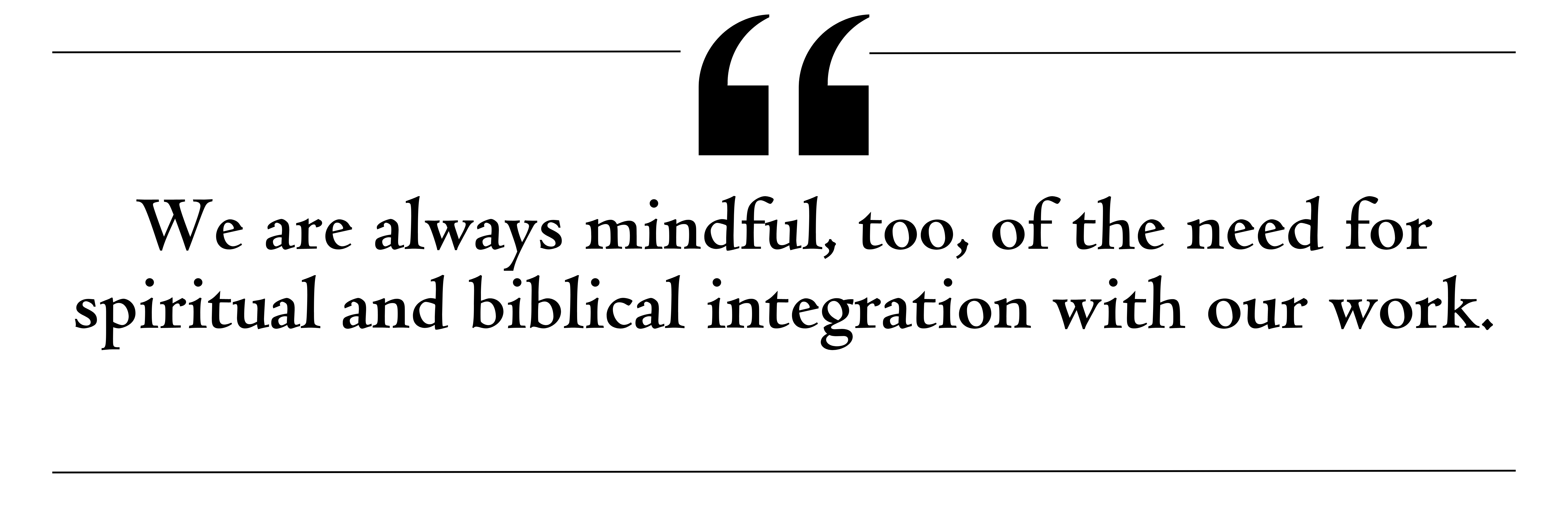 Spiritual and biblical integration in intelligence