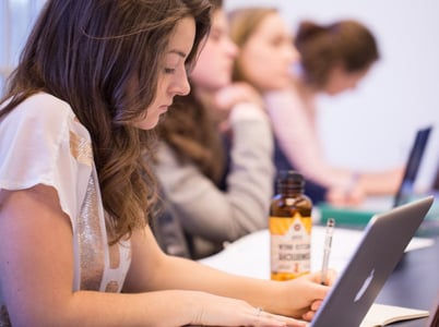 student studying