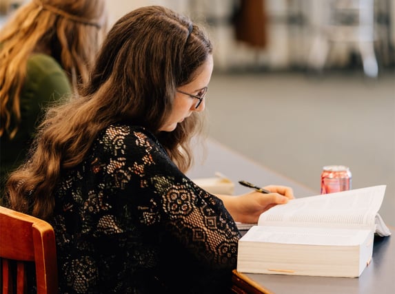 students reading