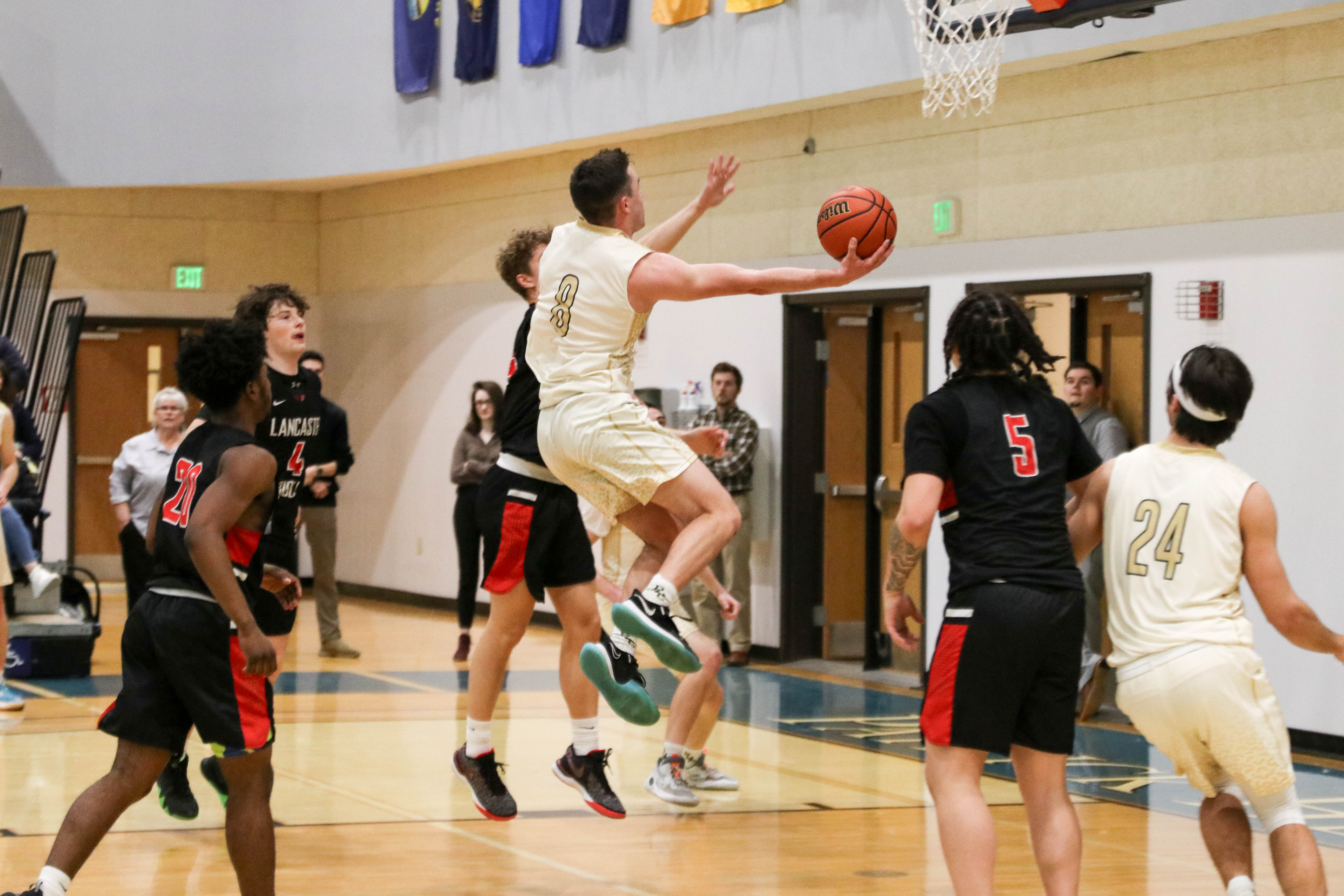 Freshman Zach Ward attacking the basket
