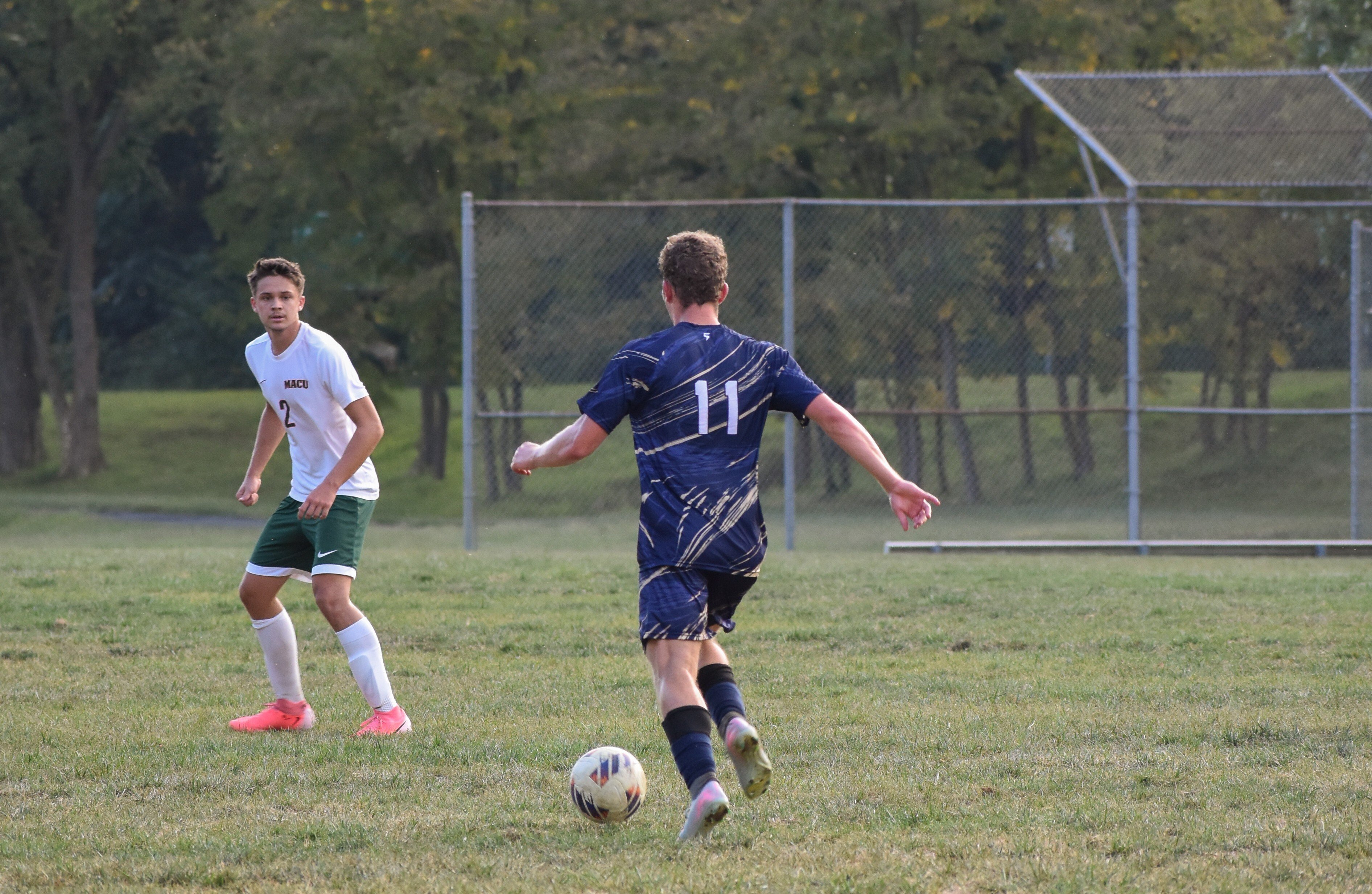 Junior Aidan Hartman plays the ball